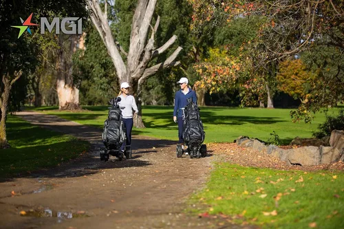 Vista 4 de MGI Zip Navigator Electric Golf Cart - 36 Hole Battery - Remote Control - (Drink, Umbrella, & GPS Phone)