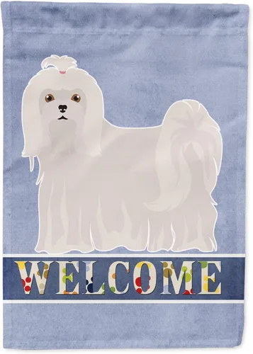 Vista 127 de Caroline's Treasures CK3645GF Bandera de bienvenida de bulldog inglés para jardín, bandera decorativa para patio exterior, obras de arte de patio