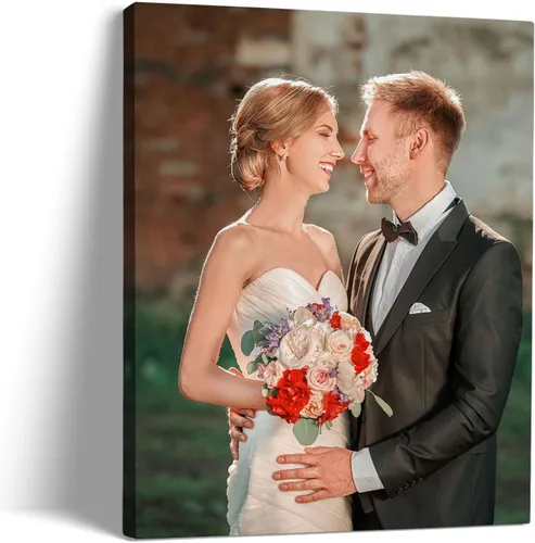 Vista 9 de Impresiones en lienzo personalizadas con tus fotos, imagen personalizada sobre lienzo, regalos personalizados con marco de pared para aniversario
