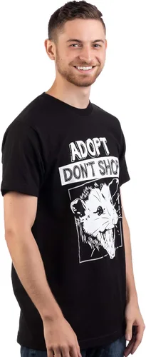 Vista 3 de Adopt, Don't Shop Screaming Opposum Camiseta divertida con frase sarcástica para hombres y mujeres