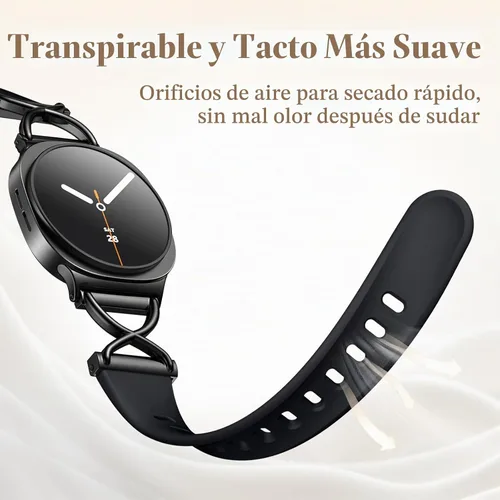 Vista 3 de Getino Correa delgada para Samsung Galaxy Watch 9/8 1.575 in 1.732 in y 8 2-negro