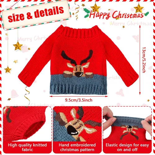 Vista 3 de Hungdao Juego de 9 accesorios para muñecas de Navidad, incluye orejeras, bufanda suave, suéter acogedor, tubo inflable para nieve, accesorio de ropa