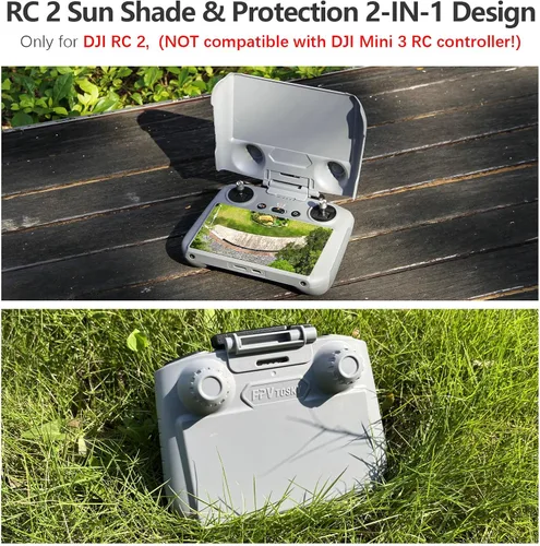 Vista 2 de FPVtosky Parasol 2 en 1 Lito X1/Mini 5/4 Pro RC 2 y cubierta protectora RC2, protector de pantalla para DJI Avata 360 /Air 3S/Mini5/4 Pro RC2