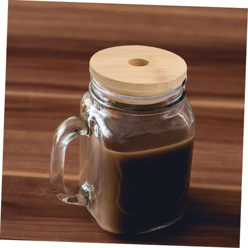 Vista 5 de UPKOCH Tarro de conservas para tarros de yogur, 4 unidades, tapas de bambú, tapa de tarro de vidrio, tapa de madera
