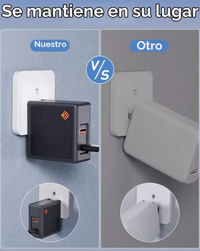 Vista 5 de Cargador de computadora portátil de 65 W, 45 W: adaptador de CA USB C GAN – Mini enchufe de pared plegable para Lenovo, Dell, Chromebook, iPhone