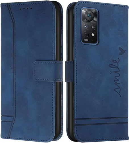 Vista 10 de Funda tipo cartera para Redmi Note 11 Pro, Redmi Note 11 Pro con tarjetero de cuero con función atril de protección completa magnética compatible
