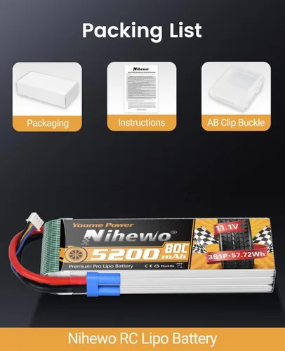 Vista 6 de 3S Lipo Batería EC5 5200mAh 11.1V 80C Softcase para RC Car Drone