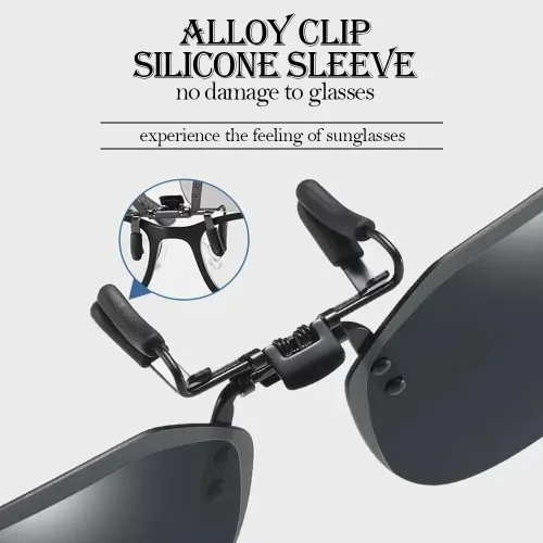 Vista 4 de UOPR Lentes de sol con clip sobre lentes graduados, polarizados, abatible de 180 para evitar la luz azul para hombres y mujeres