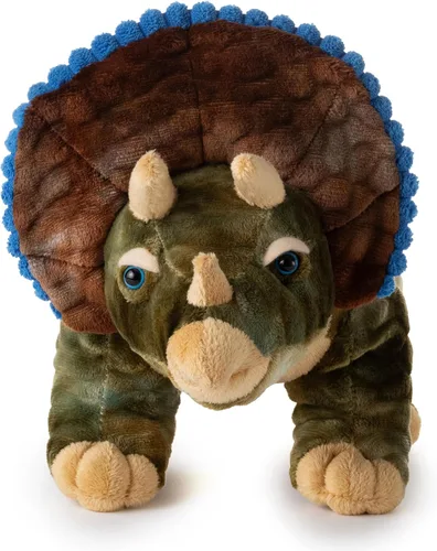 Vista 2 de The Petting Zoo Triceratops - Peluche de peluche, regalo para niños, animales de dinosaurio, juguete de peluche de dinosaurio Triceratops, 16