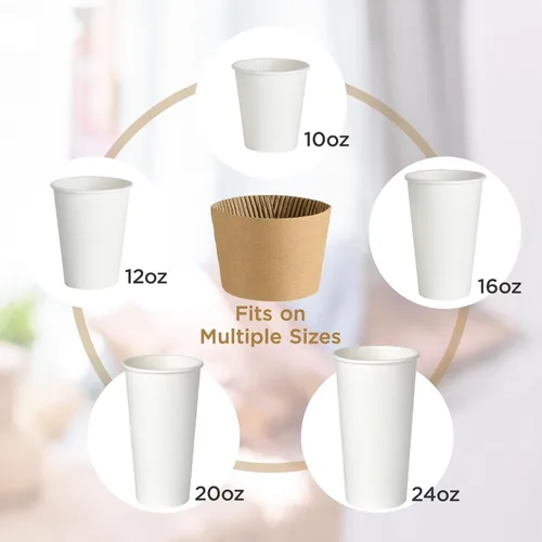 Vista 4 de Vplus - Juego de 200 fundas desechables para café, aptas para tazas de 10 a 24 onzas Perfecto para bebidas frías y calientes, funda fuerte