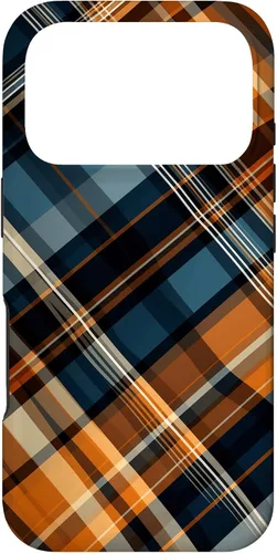 Vista 30 de Navy Black and Orange Plaid Halloween Fall Autumn Pumpkins Case for iPhone 17