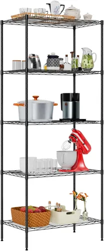 Vista 24 de FDW Estantería ajustable con 3 estantes, estantes de alambre, estantes de metal, estante de almacenamiento, 13 pulgadas de profundidad x 23 pulgadas
