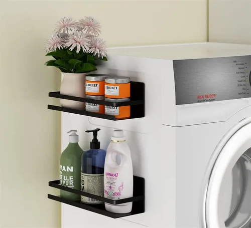 Vista 4 de Estante magnético para especias, soporte magnético para toallas de papel para refrigerador, refrigerador, organizador para cocina, apartamento, sin
