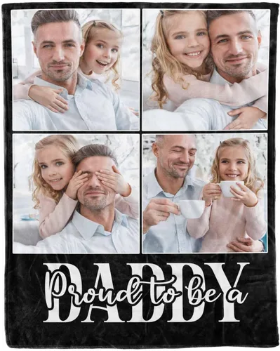 Vista 21 de D-Story Mantas para papá, manta de regalo personalizada de hija, manta para el Día del Padre, regalos para papá de parte de la hija, manta con fotos