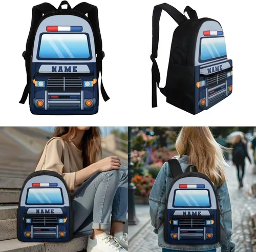 Vista 173 de FOR U DESIGNS Fuego baloncesto impreso niños escuela mochilas viaje mochila libro bolsa
