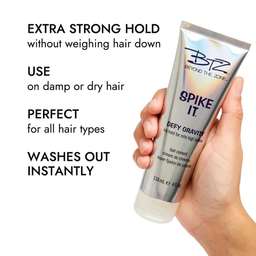 Vista 5 de Beyond the Zone Spike It - Cemento para el cabello, gel para el cabello StrongHold, ideal para todo tipo de cabello, 4 onzas