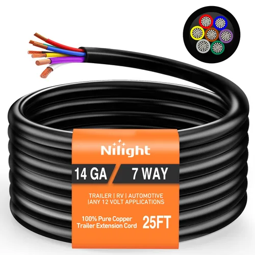Vista 14 de Nilight - 50048R Caja de Conexiones Eléctrica de 7 Vías para Remolque, Conector de Cable para Remolque de 7 Terminales, Caja de Conexiones