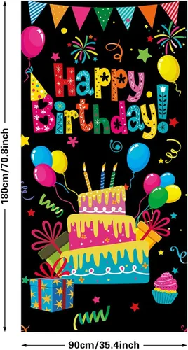 Vista 4 de GYA Cartel colorido de la puerta de la fiesta de cumpleaños de los niños recién nacidos, baby shower, globos de fondo de la barra de caramelo