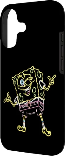 Vista 2 de Spongebob Squarepants Carcasa Neon Line Art para iPhone 17
