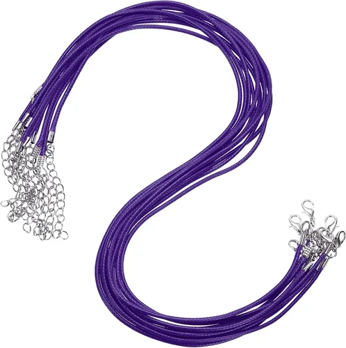 Vista 21 de MECCANIXITY 10 cordones de collar encerado de 18 pulgadas, cadena de collar a granel con cierre de 0.059 in de cuerda de cuero encerado para hacer