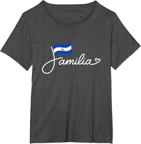 Vista 28 de El Salvador Familia - Camiseta con texto en inglés "La Familia de la Bandera Salvadoreña
