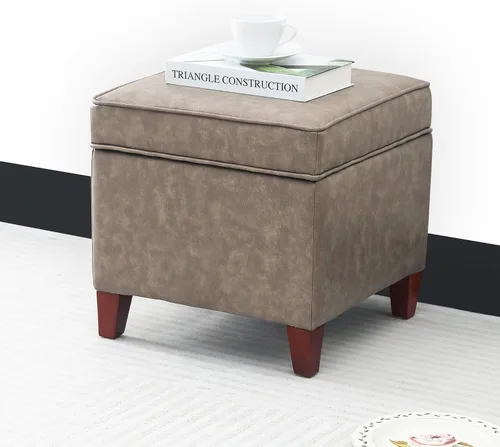 Vista 31 de Adeco Otomán Cubo de Piel Sintética Blanca de 18 Pulgadas de Alto con Almacenamiento, Taburetes Reposapiés de Silla de Terciopelo en Relieve 3D