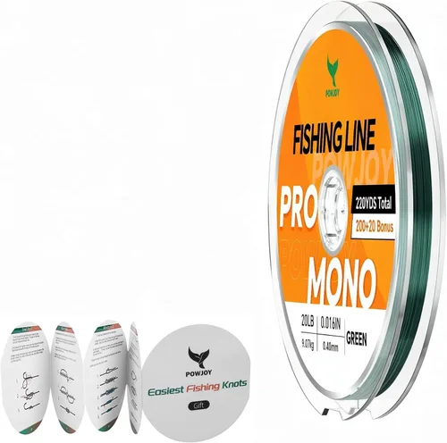 Vista 21 de Monofilament Fishing Line, Invisible Nylon Wire, Knot Guide Cards Transparente