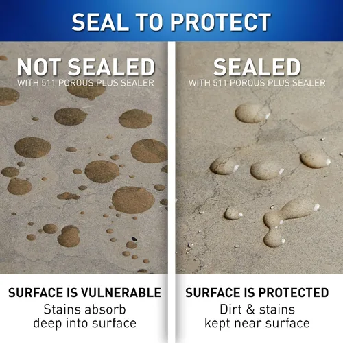 Vista 3 de Miracle Sealants 511 Porous Plus Premium - Sellador de encimeras, piedras y azulejos, cuarto de galón Deep penetrating stain & water protection