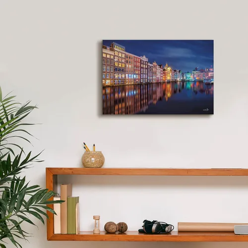 Vista 6 de Epic Graffiti 'Building Row Reflections 2' de Martin Podt, lienzo de arte de pared Giclée, 18 x 12 pulgadas