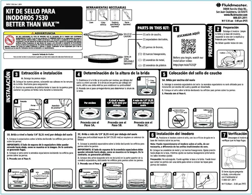 Vista 7 de Fluidmaster 7530 Universal Better Than Wax - Sello de inodoro sin cera, junta de taza de inodoro que se adapta a cualquier desagüe