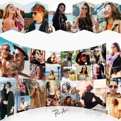 Vista 2 de Pro Acme - Gafas de sol polarizadas redondas para hombre y mujer, estilo John Lennon