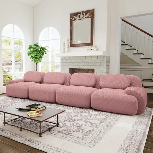 Vista 39 de Sofás seccional modular de 80" sin huesos modernos para sala de estar, juego de sofás comprimidos de 2 plazas con asiento profundo, sin necesidad