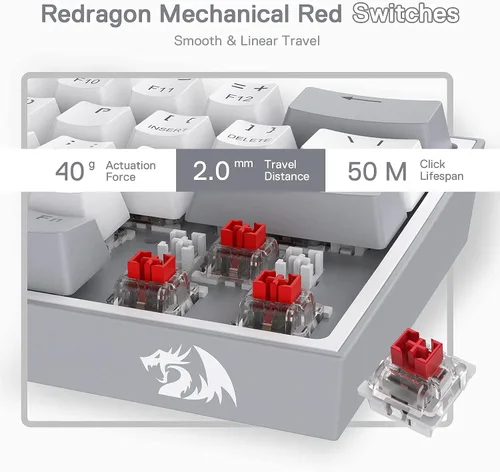 Vista 7 de Redragon Teclado K617 60% RGB P035 Wirst Rest Bundle