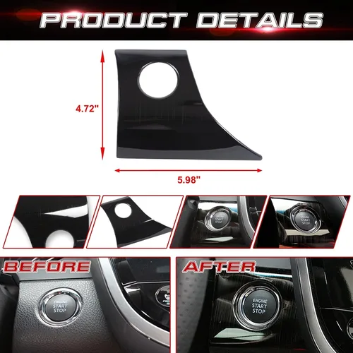 Vista 4 de Xotic Tech - Cubierta del marco del botón de arranque del motor, accesorios interiores, compatible con Toyota Camry 2018-2024