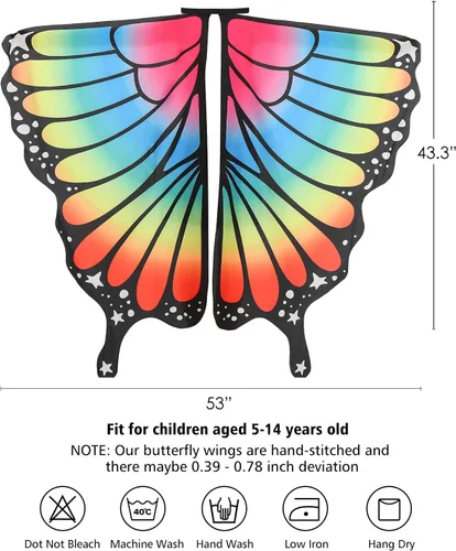 Vista 13 de MAGIFIRE Butterfly Wings for Girls & Kids – Butterfly Costume Wings
