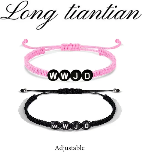 Vista 70 de Long tiantian WWJD - Pulsera con texto en inglés «What Would Jesus Do», pulseras WWJD para mujeres, pulseras W.W.J.D para hombres, joyería