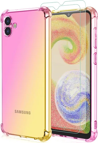 Vista 8 de Osophter Para Samsung Galaxy A04E Caso: Transparente Transparente Con Protector De Pantalla TPU Absorción De Golpes Flexible Cubierta Del Teléfono