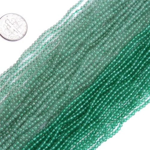 Vista 3 de JOE Foreman - Cuentas de jade de aventurina verde para hacer joyas, semipreciosas, 0.079 in, redondas, 15.0 in