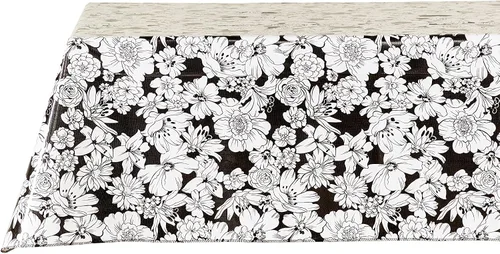 Vista 5 de Wildflowers - Mantel de hule para patios, pícnic y mesas de cocina, color negro, vinilo de plástico, mantel de plástico (54.7 x 89.8 in)