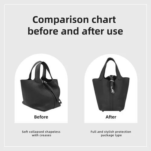 Vista 4 de DGAZ Organizador de bolso, sedoso y suave, seda, bolso de mano de lujo en moldeadores de bolsa, para mujer, se adapta a picotin1822 bolsas