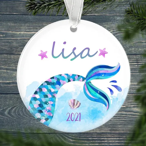 Vista 16 de Adorno para árbol de Navidad de mariposa, regalo personalizado