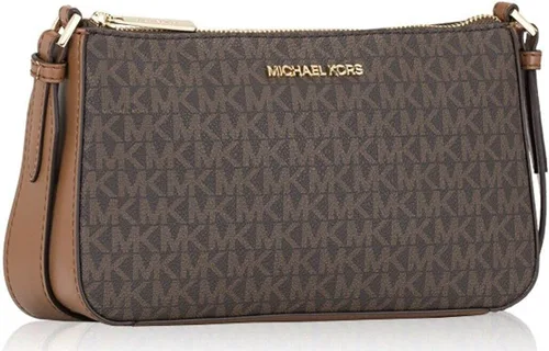 Vista 2 de Jet Set Bolsa de hombro con logotipo pequeño de viaje con bolsas Marrón