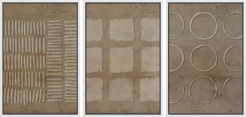 Vista 22 de SIGNWIN Framed Canvas Print Wall Art Set Duotone Pastel Grunge Polygons Abstract Geometric Illustrations Minimalism Modern Art Decorative Boho for