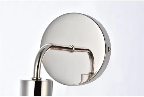 Vista 6 de Hanson - Aplique de baño de metal con 1 luz en níquel pulido y esmerilado