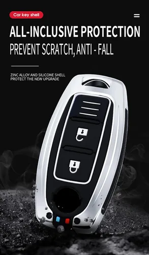 Vista 9 de ontto Funda para llavero compatible con Nissan Altima Rogue Sentra Pathfinder Frontier Maxima, Negro -, Negro