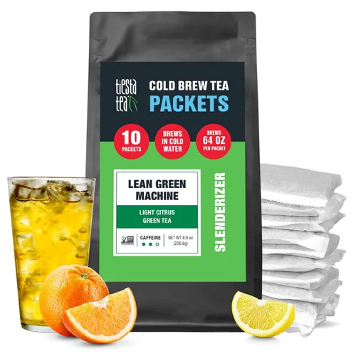 Vista 4 de Tiesta Tea - Blackberry Bellini infusión fría, hojas sueltas, té verde cítrico de mora, cafeína media, paquetes de infusión fría, hace 64 oz