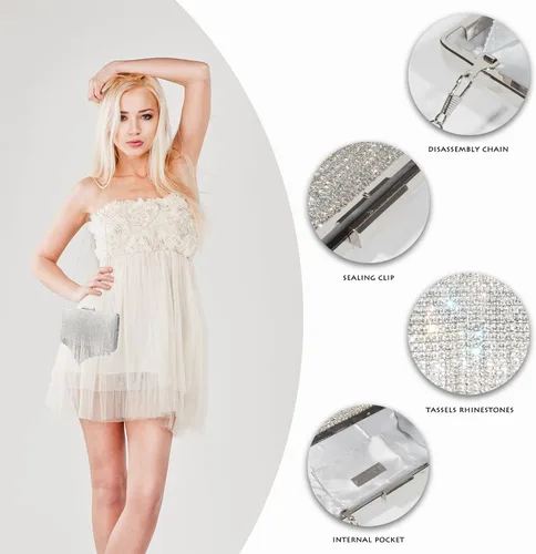 Vista 2 de AOYUNHUI Monederos de mano para mujer, bolso cruzado de boda, bolso cruzado para mujer, boda, graduación, fiesta, club