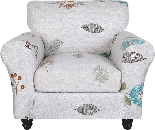 Vista 23 de SearchI Funda elástica para sofá, funda para sillón de 2 piezas con funda de cojín separada para silla, protector de muebles lavable para sala