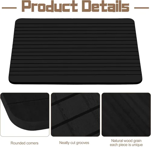 Vista 4 de Glenmal 2 soportes de madera para insignias, 15.4 x 11 x 0.5 pulgadas, color negro