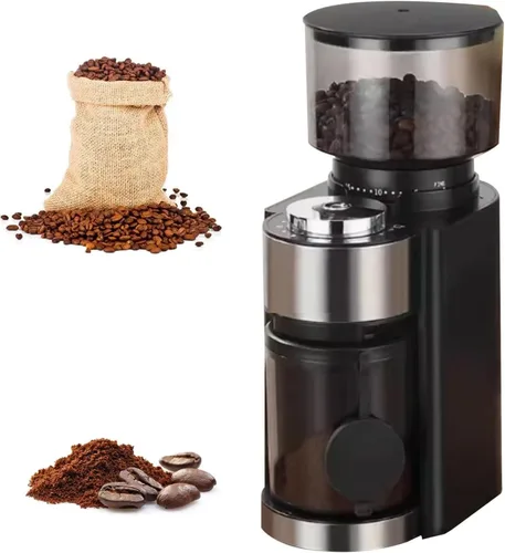 Vista 9 de Molinillo de café eléctrico de 25 pasos, cuchillas de acero inoxidable para expreso, nueces, semillas y especias, molinillo de especias compacto
